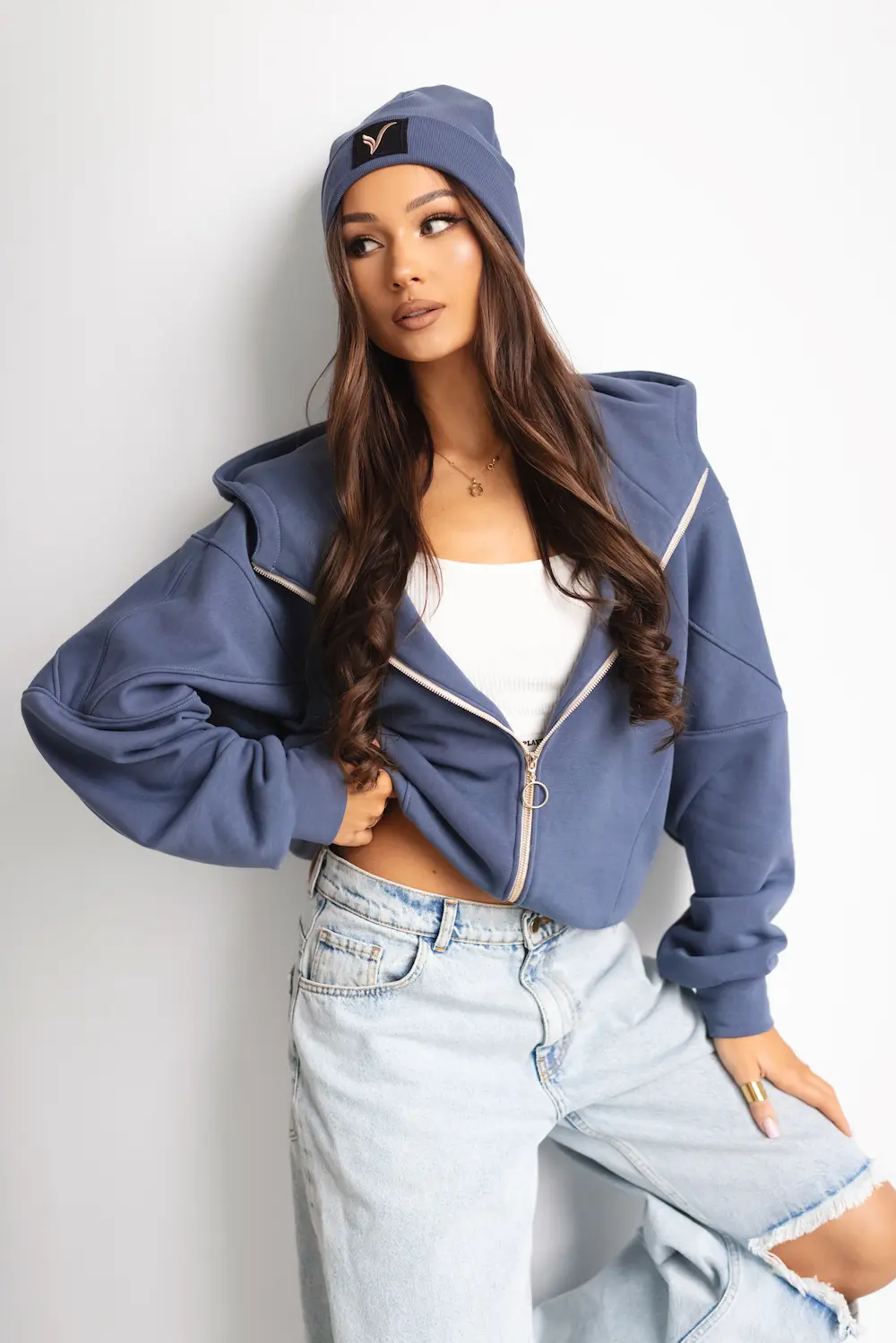 Bluza damska z nadrukiem rozpinana